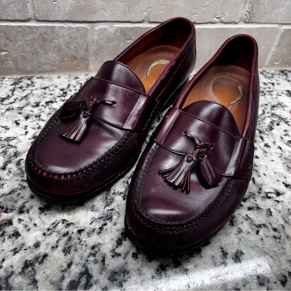 Men's Burgundy Loafers with Tassels